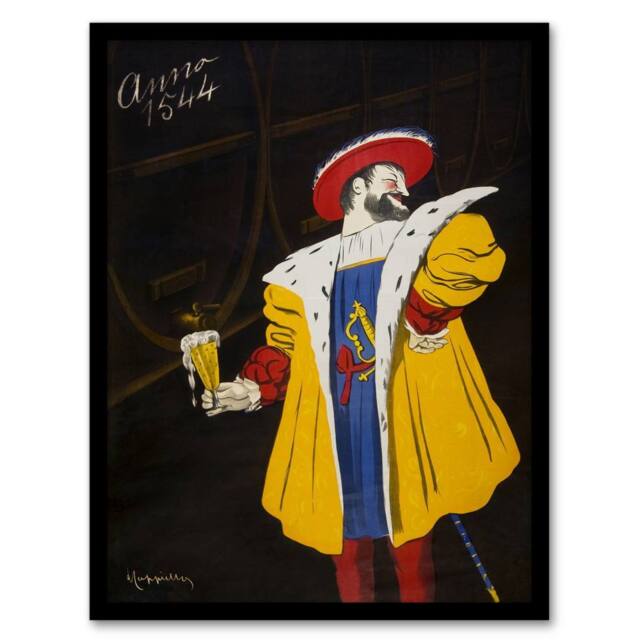 Artery8 Vintage Fort Carre Beer Advert Vintage Framed Wall Art Print Cappiello - Size: A4 - image 1