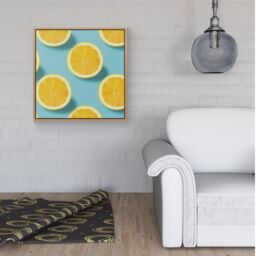 "Warren Reed - Designer Fresh Lemons Framed Canvas in Light Brown - Size: W16"" x H16""" - thumbnail 2