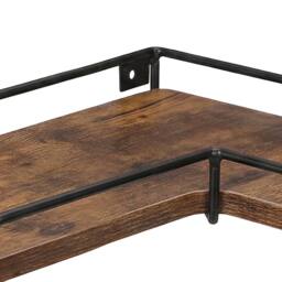 Levede Floating Shelves Set of 2 L-Shaped Corner Shelves Wall Mounted Brown - thumbnail 7