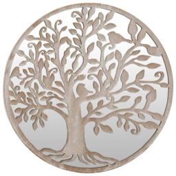 Berkfield Home Mirror Sand 40x2.5 cm Iron Round for Indoor Use in Cream