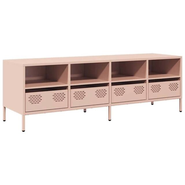 Berkfield Home TV Cabinet Pink 135x39x43.5 cm Cold-rolled Steel - image 1