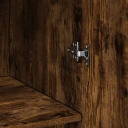 Berkfield Home Storage Cabinet Smoked Oak 70x42.5x225 cm Engineered Wood in Brown - thumbnail 9