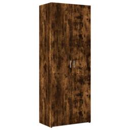 Berkfield Home Storage Cabinet Smoked Oak 70x42.5x225 cm Engineered Wood in Brown - thumbnail 6