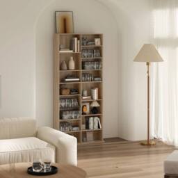 NESTLUNE 640 CD Storage Unit 360 DVD Storage Tower in Brown - Size: 100 cm x 15 cm - thumbnail 6