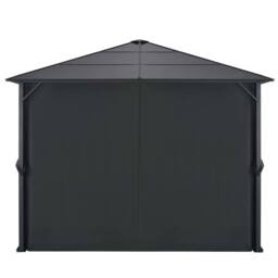 Berkfield Home Gazebo with Curtain Aluminium 3x3 m Black - thumbnail 3