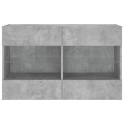 Berkfield Home TV Wall Cabinet with LED Lights Concrete Grey 98.5x30x60.5 cm - thumbnail 7