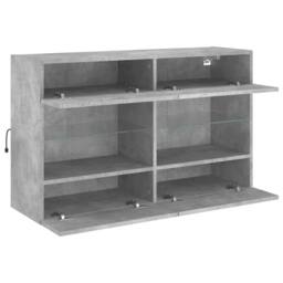 Berkfield Home TV Wall Cabinet with LED Lights Concrete Grey 98.5x30x60.5 cm - thumbnail 8
