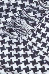 Homescapes Houndstooth 100% Cotton Bedspread Throw in Black - Size: 225 cm x 255 cm - thumbnail 5