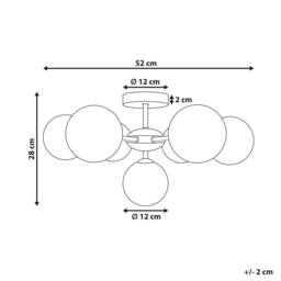 Wyld and Coco Seven-Light Pink and Gold Glass Iron Ceiling Light - thumbnail 3