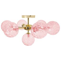 Wyld and Coco Seven-Light Pink and Gold Glass Iron Ceiling Light - thumbnail 4