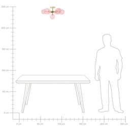 Wyld and Coco Seven-Light Pink and Gold Glass Iron Ceiling Light - thumbnail 9
