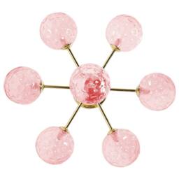 Wyld and Coco Seven-Light Pink and Gold Glass Iron Ceiling Light - thumbnail 6