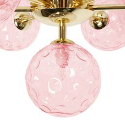Wyld and Coco Seven-Light Pink and Gold Glass Iron Ceiling Light - thumbnail 8