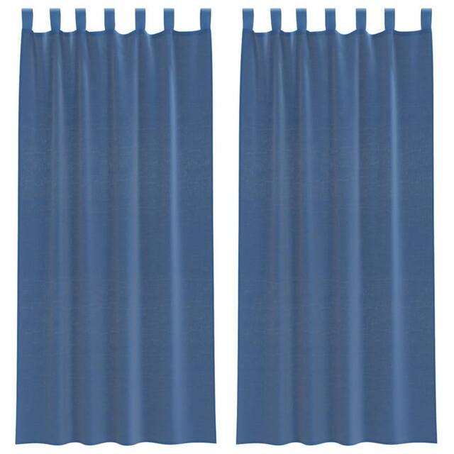 Berkfield Home Voile Curtains with Rod Pockets 2 pcs Royal Blue - image 1