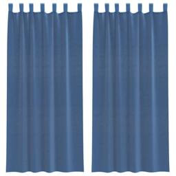 Berkfield Home Voile Curtains with Rod Pockets 2 pcs Royal Blue - thumbnail 1