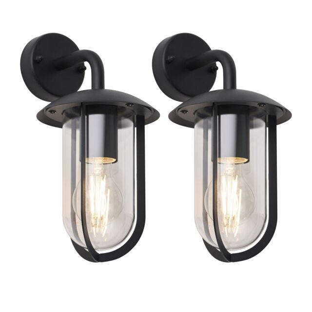 First Choice Lighting Set of 2 Bronty - Black Outdoor Wall Lights - image 1