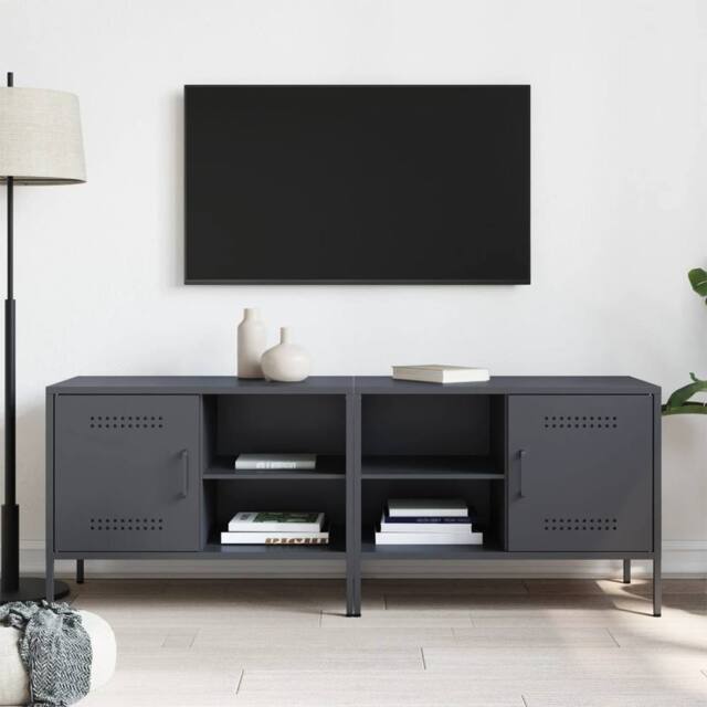Berkfield Home TV Cabinets 2 pcs Anthracite 68x39x50.5 cm Steel in Dark Grey - image 1