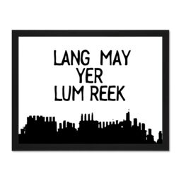 "Artery8 Wall Art Print Lang May Yer Lum Reek Chimney Scotland Smoke Saying Scottish Large Framed Wall Décor Art in White - Size: W18"" x H24""" - thumbnail 1