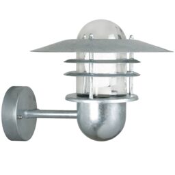 Nordlux Agger Outdoor Wall Light Silver Galv Steel Garden E27 IP54 Mains