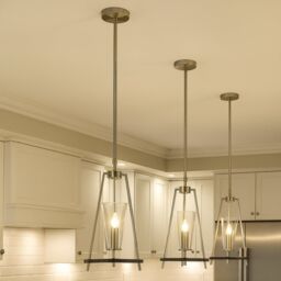 CGC Lighting Danika Satin Silver Steel & Black Ceiling Pendant Light in Metallic Silver - thumbnail 4