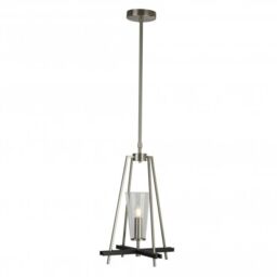 CGC Lighting Danika Satin Silver Steel & Black Ceiling Pendant Light in Metallic Silver - thumbnail 3