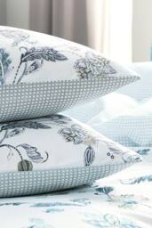CHRISTY 'Bramley' Spring Floral Cotton Sateen Standard Pillowcase Pair in Blue - thumbnail 3