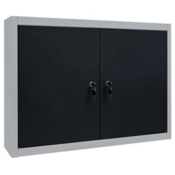 Berkfield Home Wall Mounted Tool Cabinet Industrial Style Metal Grey & Black - thumbnail 2