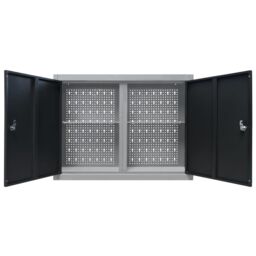 Berkfield Home Wall Mounted Tool Cabinet Industrial Style Metal Grey & Black - thumbnail 5