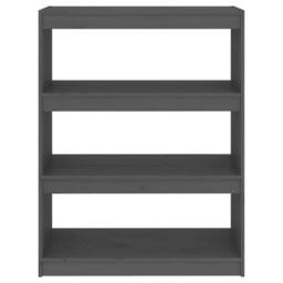 Berkfield Home Beautiful Book Cabinet/Room Divider Grey 80x30x103.5 cm Solid Woo - thumbnail 5