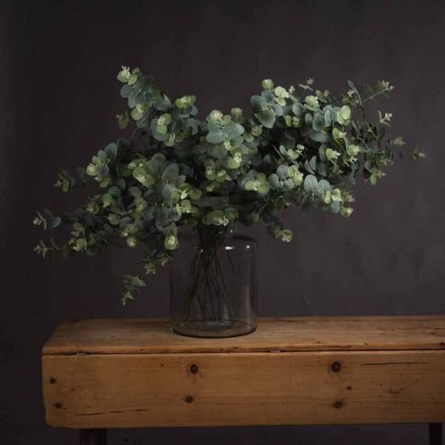 Lemon Pavilion Furniture and Decor Eucalyptus Spray Artificial Plant - L22 x W13 x H91 cm - Green