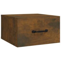 Berkfield Home Wall-mounted Bedside Cabinet Smoked Oak 35x35x20 cm in Brown - Size: 35 x 35 x 20 cm - thumbnail 2