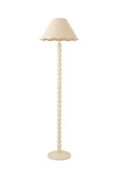 ValueLights Bobbin Colour Trim Linen Shade Cream Bobble Floor Lamp with Bulb - thumbnail 6