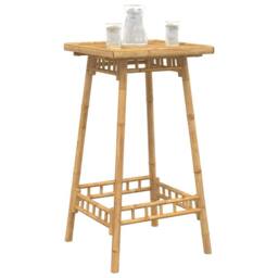 Berkfield Home Outdoor Bar Table Square 55x55x100 cm Bamboo in Light Tan - Size: 55 x 55 x 100 cm - thumbnail 4
