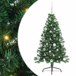 Berkfield Home Beautiful Artificial Pre-lit Christmas Tree Green 150 cm PVC - thumbnail 3