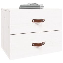 Berkfield Home Wall-mounted Bedside Cabinet White 50x36x40 cm - Size: 50 x 36 x 40 cm - thumbnail 4