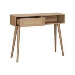 sweeek 100cm wood & cane rattan console table in Beige - thumbnail 7