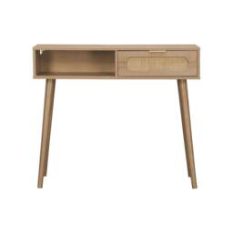 sweeek 100cm wood & cane rattan console table in Beige - thumbnail 8