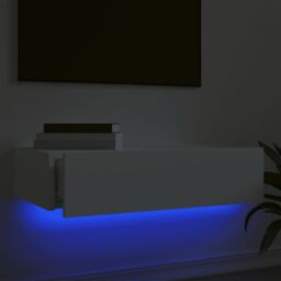 Berkfield Home TV Cabinet with LED Lights White 60x35x15.5 cm - thumbnail 4