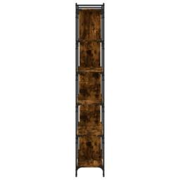 Berkfield Home Decorative Bookcase 6-Tier Smoked Oak 76x32x192 cm Engineered Wood in Brown - Size: 76 x 32 x 192 cm - thumbnail 5