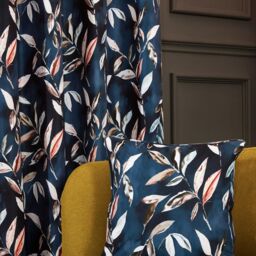 Sundour Madrid Eyelet Curtains in Navy - Size: 168 cm width x 137 cm drop - thumbnail 4