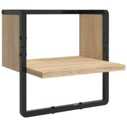 Berkfield Home 4 Piece Wall Shelf Set with Bars Sonoma Oak Engineered Wood in Light Brown - thumbnail 6