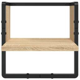 Berkfield Home 4 Piece Wall Shelf Set with Bars Sonoma Oak Engineered Wood in Light Brown - thumbnail 5