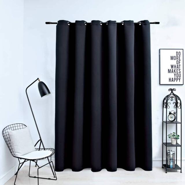 Berkfield Home Blackout Curtain with Metal Rings Black 290x245 cm - image 1
