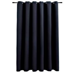 Berkfield Home Blackout Curtain with Metal Rings Black 290x245 cm - thumbnail 2