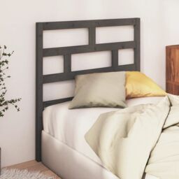Berkfield Home Bed Headboard Grey 81x4x100 cm Solid Wood Pine - Size: 81 x 4 x 100 cm - thumbnail 1