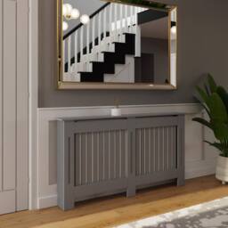 FWStyle Vertical Slat Large Grey Radiator Cover (H) 82.3 (W) 152cm (D) 19cm - thumbnail 1