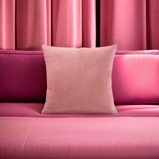 Luxury Living Velvet Chenille Cushion in Pink - Size: 55 cm x 55 cm