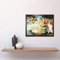 "Artery8 Botticelli The Birth of Venus Goddess Painting 12x16"" Framed Art Print in Brown - Size: W12"" x H16""" - thumbnail 2