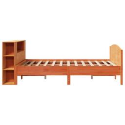 Berkfield Home Bookcase Bed without Mattress Wax Brown 135x190cm Solid Wood Pine - Size: 135x190 cm - thumbnail 5