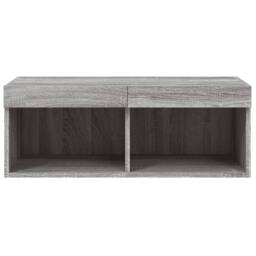 Berkfield Home TV Cabinet with LED Lights Grey Sonoma 80x30x30 cm - Size: 80 x 30 x 30 cm - thumbnail 8